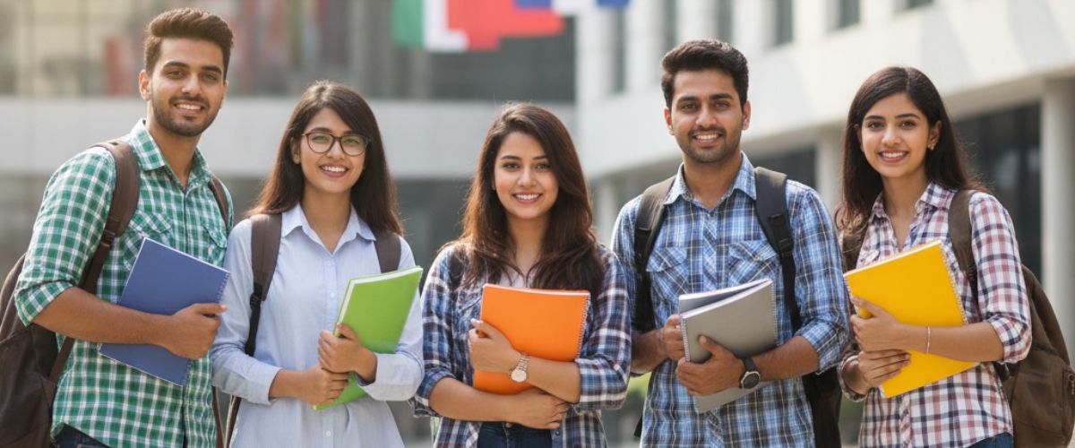 a group of students in abroad university
